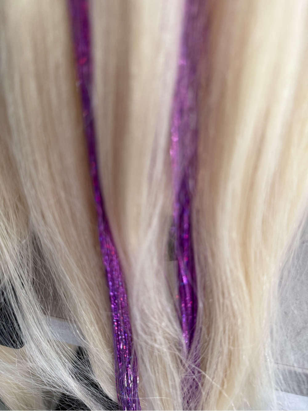 Purple Metallic Hair Festive Hair Extensions Women